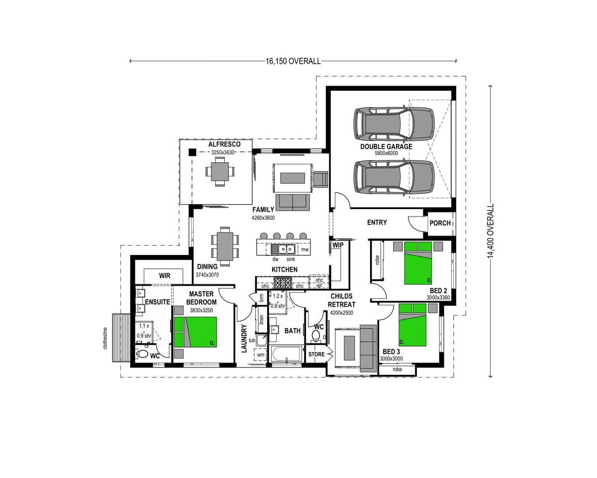 Milford 180 floor plan
